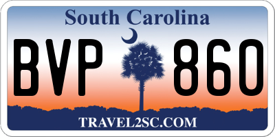 SC license plate BVP860