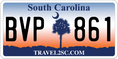 SC license plate BVP861