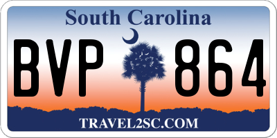 SC license plate BVP864