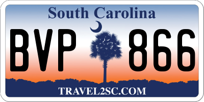 SC license plate BVP866