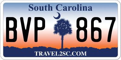SC license plate BVP867