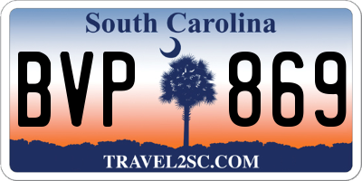 SC license plate BVP869