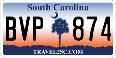 SC license plate BVP874