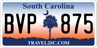 SC license plate BVP875