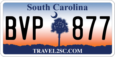 SC license plate BVP877