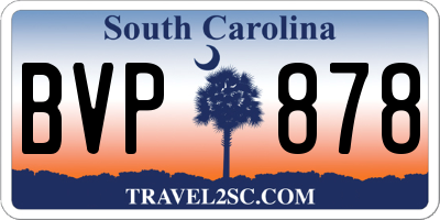 SC license plate BVP878