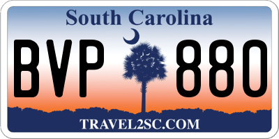 SC license plate BVP880