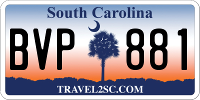 SC license plate BVP881