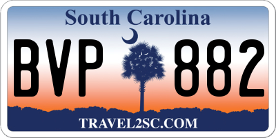SC license plate BVP882