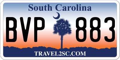 SC license plate BVP883