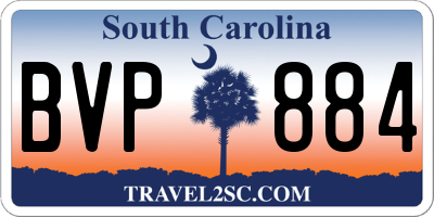 SC license plate BVP884