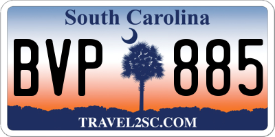 SC license plate BVP885