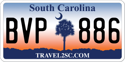 SC license plate BVP886