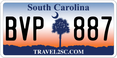 SC license plate BVP887