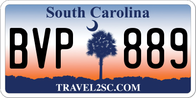 SC license plate BVP889