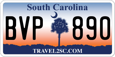 SC license plate BVP890