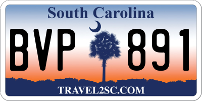 SC license plate BVP891