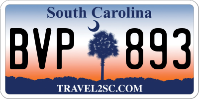 SC license plate BVP893