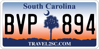 SC license plate BVP894
