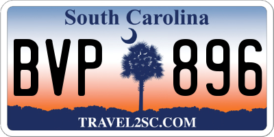 SC license plate BVP896