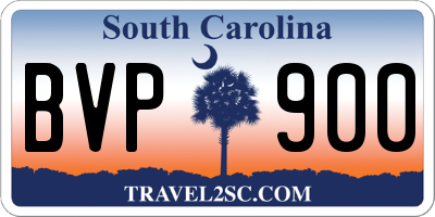 SC license plate BVP900