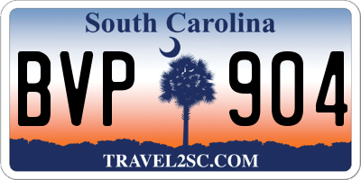 SC license plate BVP904