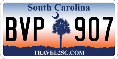 SC license plate BVP907