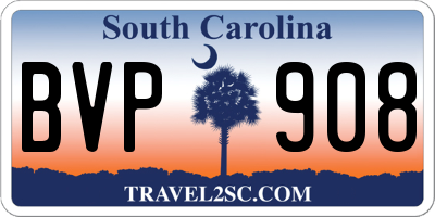 SC license plate BVP908