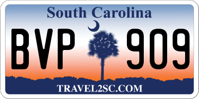 SC license plate BVP909