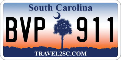 SC license plate BVP911