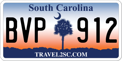 SC license plate BVP912