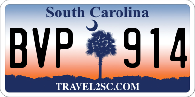 SC license plate BVP914
