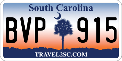 SC license plate BVP915
