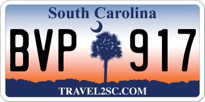 SC license plate BVP917