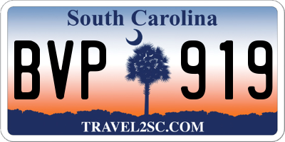 SC license plate BVP919