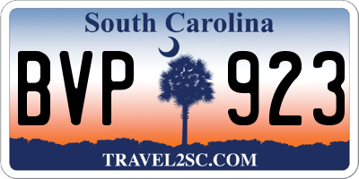 SC license plate BVP923