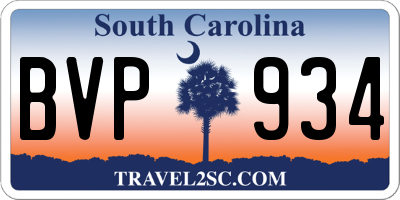 SC license plate BVP934