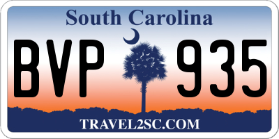 SC license plate BVP935