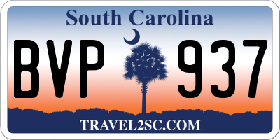SC license plate BVP937