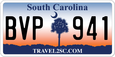 SC license plate BVP941