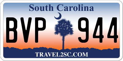SC license plate BVP944