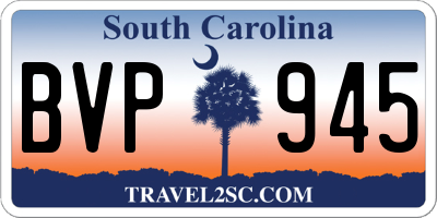 SC license plate BVP945