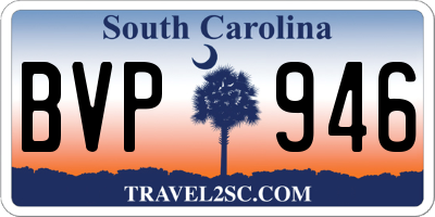 SC license plate BVP946