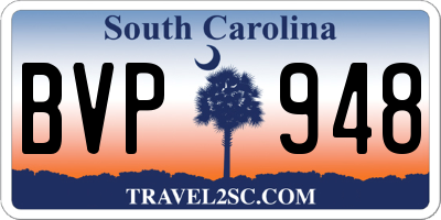 SC license plate BVP948