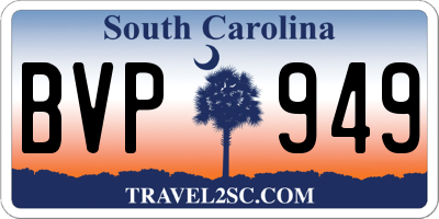 SC license plate BVP949