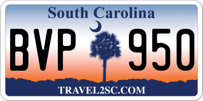 SC license plate BVP950