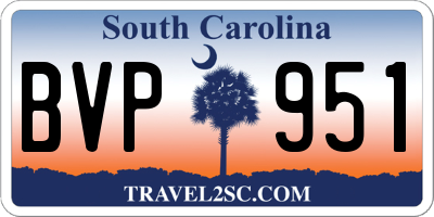 SC license plate BVP951