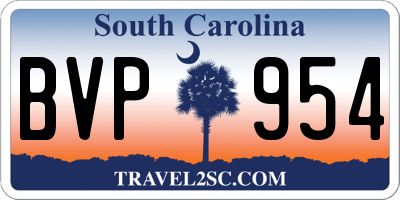 SC license plate BVP954