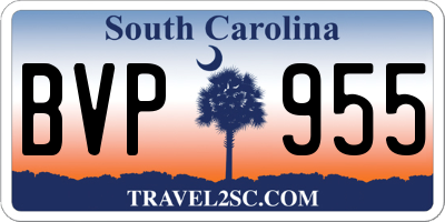 SC license plate BVP955
