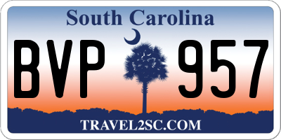 SC license plate BVP957